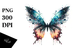 Colorful Butterfly Silhouettes PNG Product Image 1