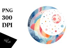 painted moon colorful Clipart Product Image 3