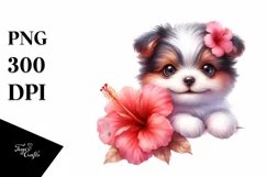 Colorful Babydog Smiling | Sublimation | Clipart Product Image 1