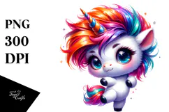 Cute Baby Unicorn Dancing PNG Product Image 1