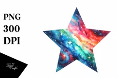 Colorful Simple Watercolor Star Clipart Product Image 3