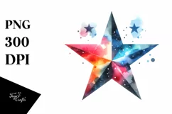 Colorful Simple Watercolor Star Clipart Product Image 1