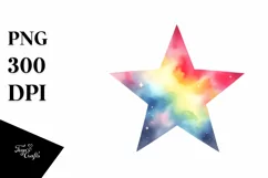 Colorful Simple Watercolor Star | Clipart Product Image 1