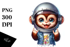 Cute Energetic Baby Monkey, High-Res PNG Product Image 1
