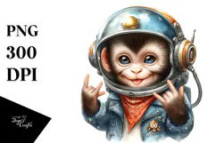 Cute Energetic Baby Monkey, High-Res PNG Product Image 1
