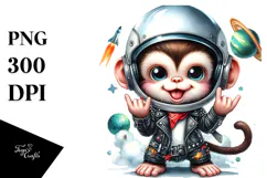 Cute Energetic Baby Monkey, High-Res PNG Product Image 1