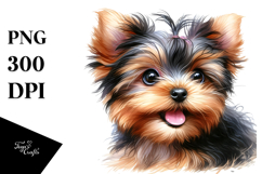 Happy Yorkshire Terrier Watercolor Product Image 1