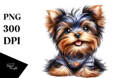 Happy Yorkshire Terrier Watercolor Product Image 1