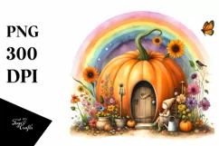 Autumn Fairy Pumpkin Scene | Sublimation | Clipart Product Image 3