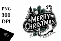 Merry Christmas Ice Skates Png Product Image 5