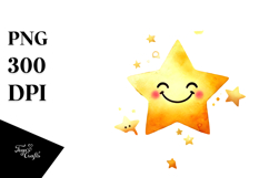Colorful Boho Watercolor Star PNG Product Image 1