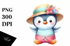 colorful Watercolor Cute Baby Penguin | Clipart Product Image 3