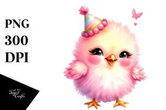 Colorful Chicken with Party Hat PNG Product Image 1