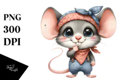 Baby Mouse with Big Eyes | Bandana | Caricature-Like Product Image 1
