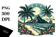 Retro Tropical Beach Clipart Product Image 1