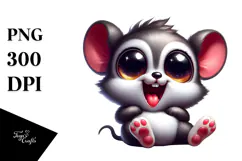 Sparkly Cute Mouse Digital Painting PNG Product Image 1