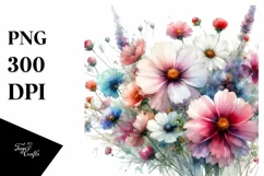 Colorful Wild Flowers PNG Product Image 3