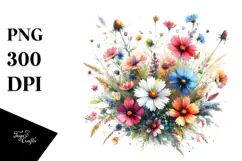 Colorful Wild Flowers PNG Product Image 1