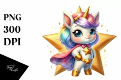 Baby Unicorn Hero Smiling Star | Clipart Product Image 3