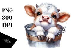 Cute Baby Hignland Cow Clipart Product Image 3