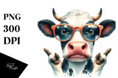 Contempt Cow with Sunglasses, PNG Product Image 1