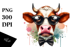 Contempt Cow with Sunglasses, PNG Product Image 1