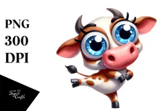 Playful Cow with Cross-Eyed Expression PNG Product Image 1