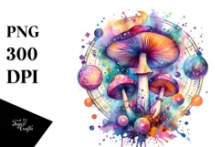 Magical Mushroom Tarot, Vibrant PNG Product Image 1