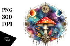 Magical Mushroom Tarot, Vibrant PNG Product Image 1