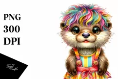 Colorful Baby Otter Dressed for Summer | Clipart Product Image 3