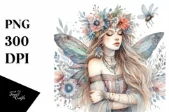 detailed Watercolor Gothic Fairy | Sublimation | Clipart Product Image 3