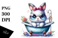 Baby Bunny Bathtub PNG Product Image 1