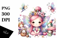 Colorful Whimsical Fairy Watercolor Product Image 1