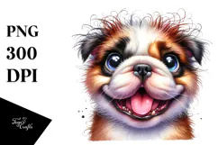 Cute Bulldog with Big Eyes PNG Product Image 1