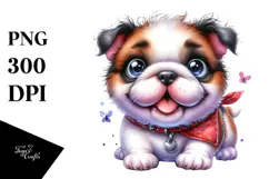 Cute Bulldog with Big Eyes PNG Product Image 1