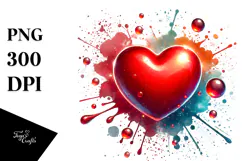 Colorful Heart Painting, Vibrant Digital Art Product Image 1