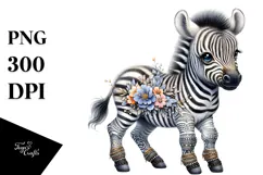 Adorned Baby Zebra, PNG Product Image 1