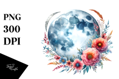 Vibrant Boho Moon with Flowers Product Image 1