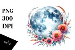 Vibrant Boho Moon with Flowers Product Image 1