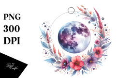 Vibrant Boho Moon with Flowers Product Image 1