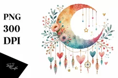 Colorful Watercolor Digital Painting with Very Simple Cute Product Image 1