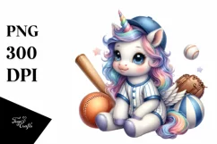 Baby Unicorn Baseball Player | Sublimation | Clipart Product Image 3