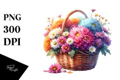 Colorful Chrysanthemum Basket | Clipart Product Image 1