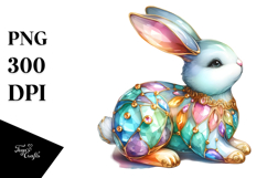 Colorful Pastel Bunny PNG Product Image 1