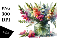 Abstract Jar with Snapdragon | Clipart Product Image 1