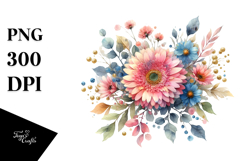 Washed Horizontal Frame with Colorful Gerbera Product Image 1