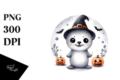 Cute Washed Halloween Seal PNG Product Image 1
