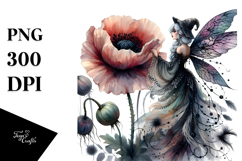Gothic Fairy on Flower PNG Product Image 1