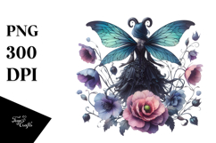 Gothic Fairy on Flower PNG Product Image 1