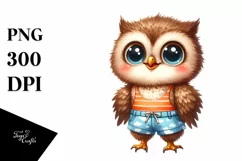 Funny Baby Owl Proud Goofy Teeth Clipart Product Image 1